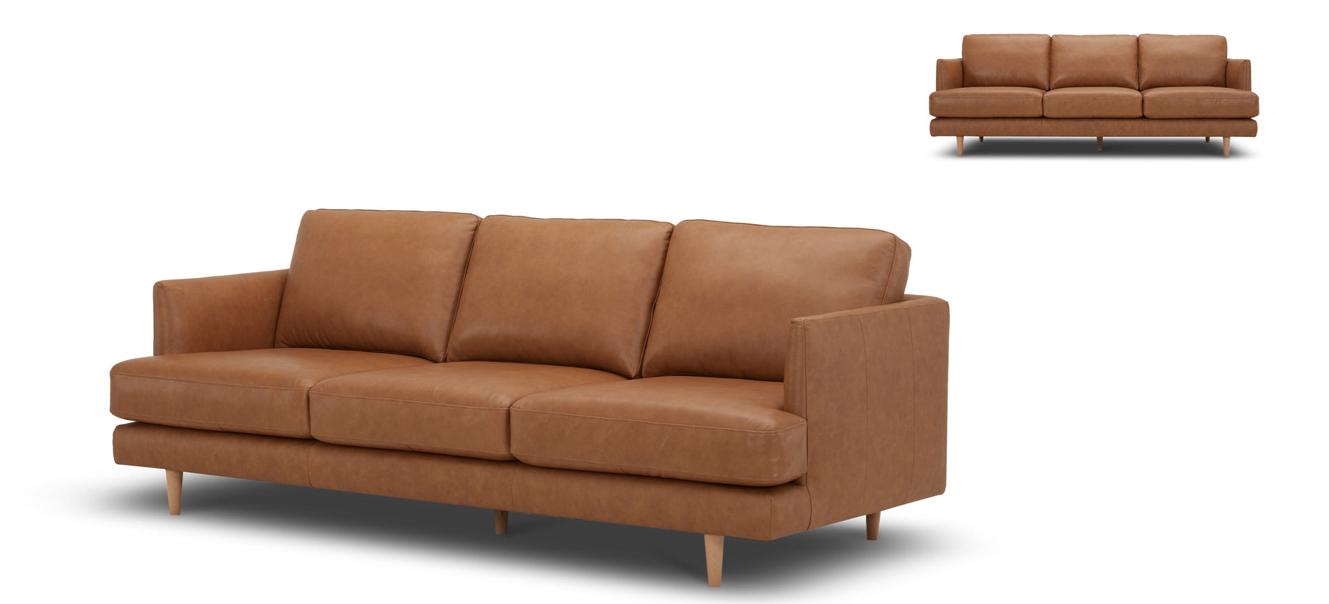 Lukas 100% Full Leather 3 Seater Sofa-Tan