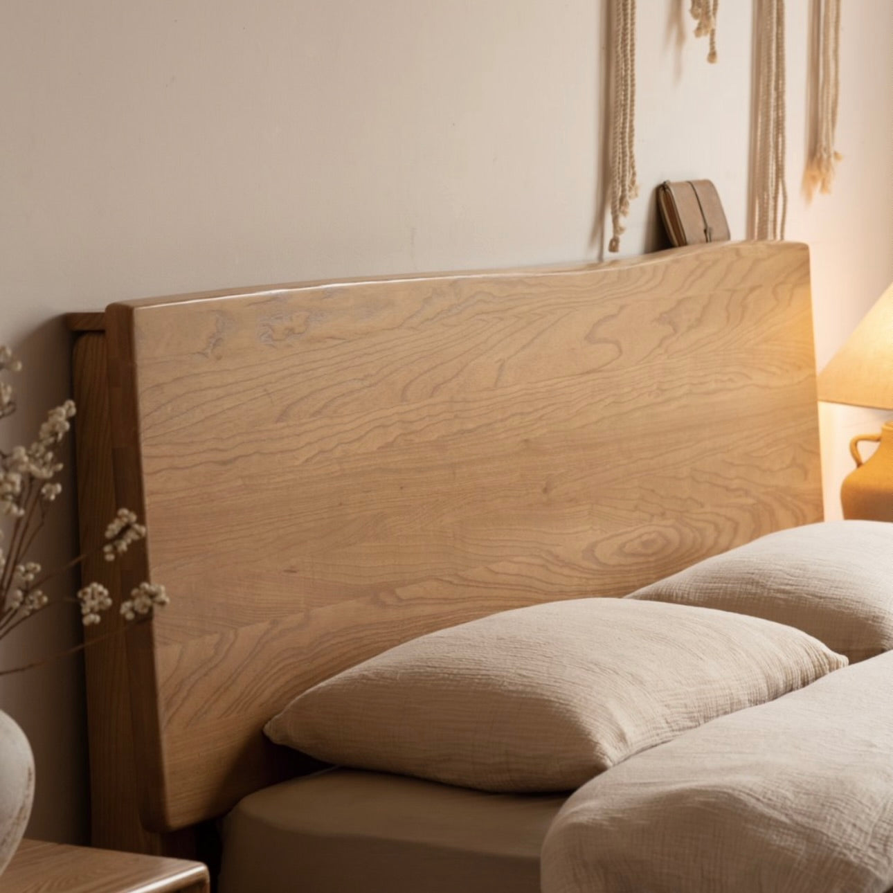 San Queen / King Size  Bed Frame Natural Solid Ash
