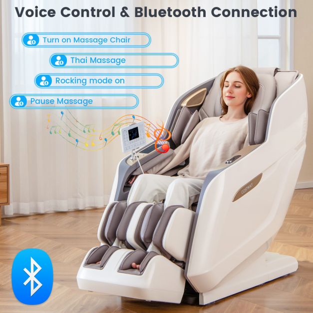 Costway 3D Full Body Massage Chair – Zero Gravity SL Track & Foot Rollers with Voice Control
