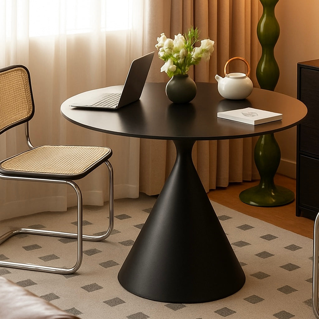 Alice Round Dining Table 110cm with Ceramic Top (Black)