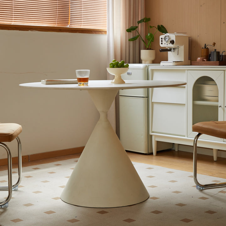 Alice Round Dining Table 110cm with Ceramic Top (White)