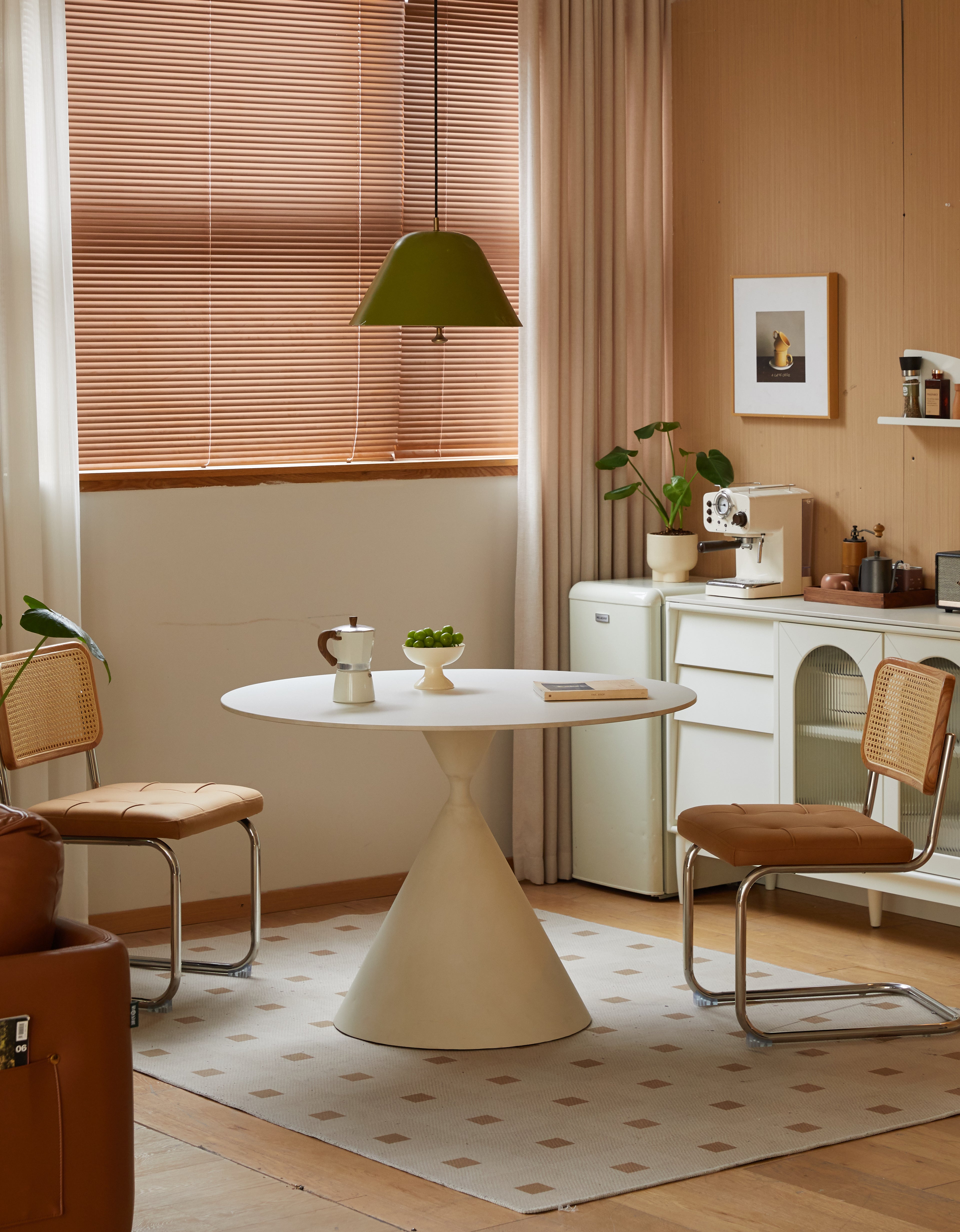 Alice Round Dining Table 110cm with Ceramic Top (White)