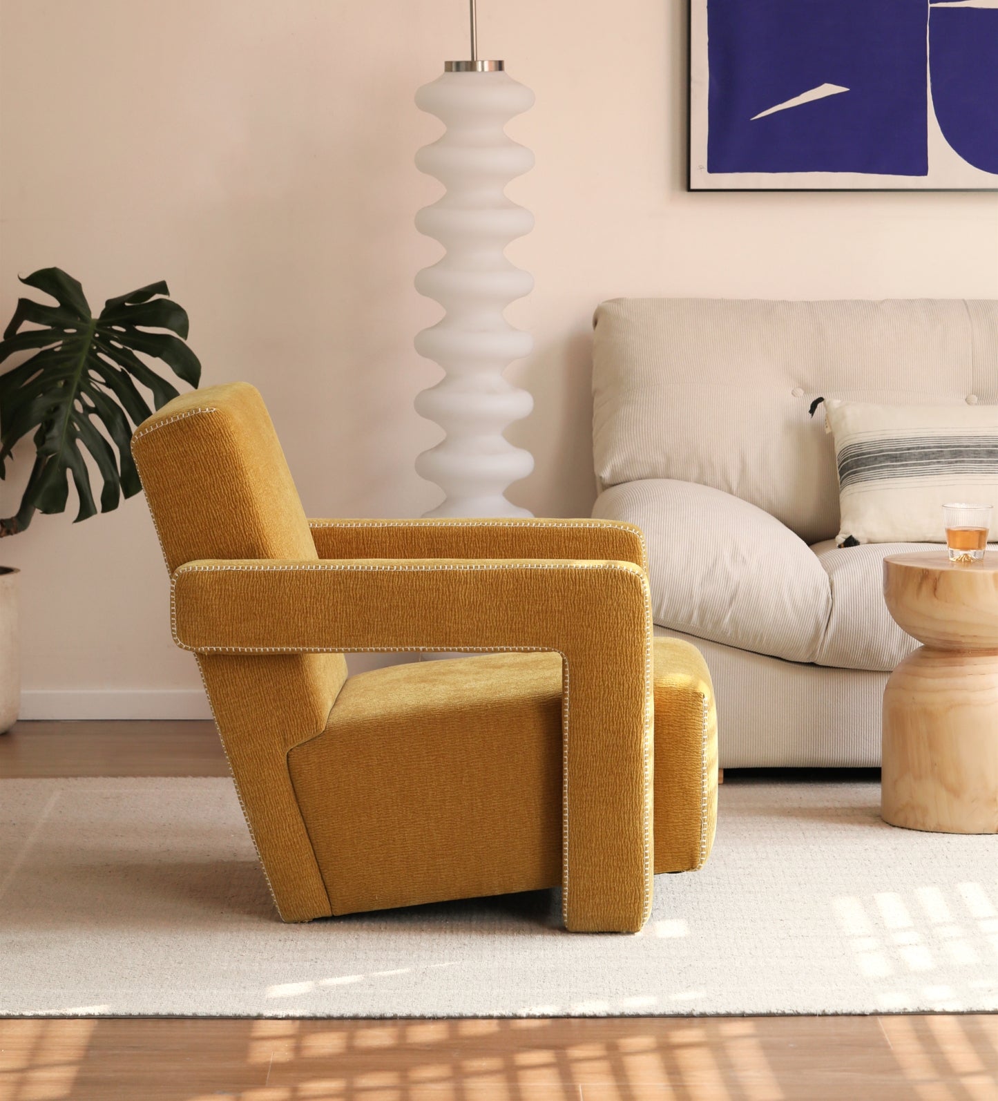 Alma Accent Armchair – Yellow Finish