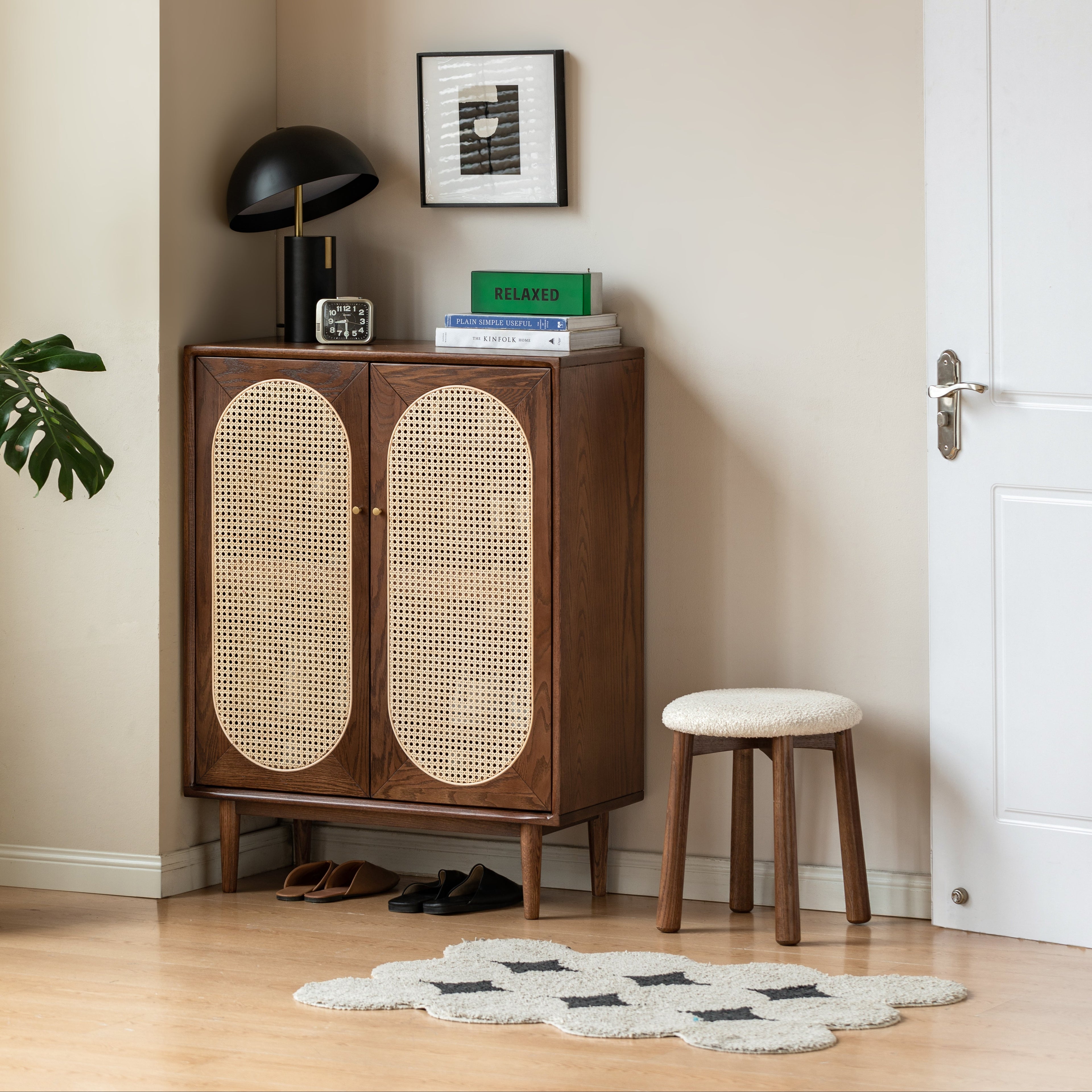 Alwyn Shoe Cabinet Natural Solid Oak 80cm