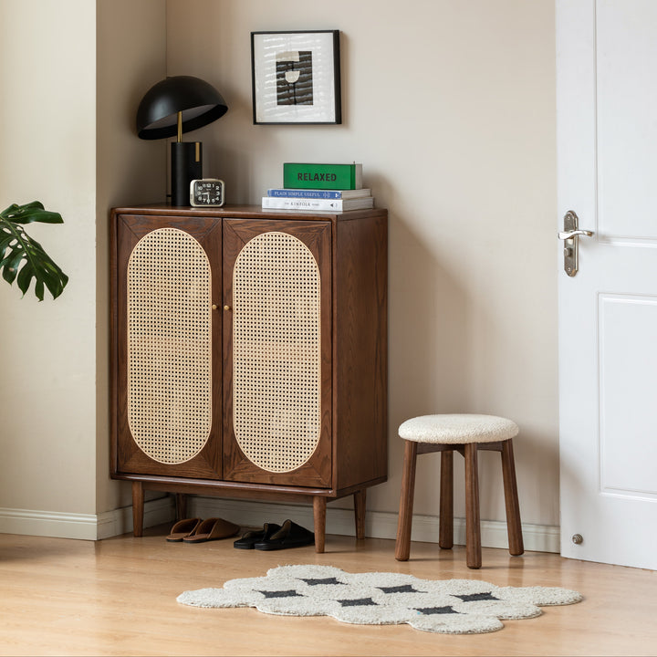Alwyn Shoe Cabinet Natural Solid Oak 80cm
