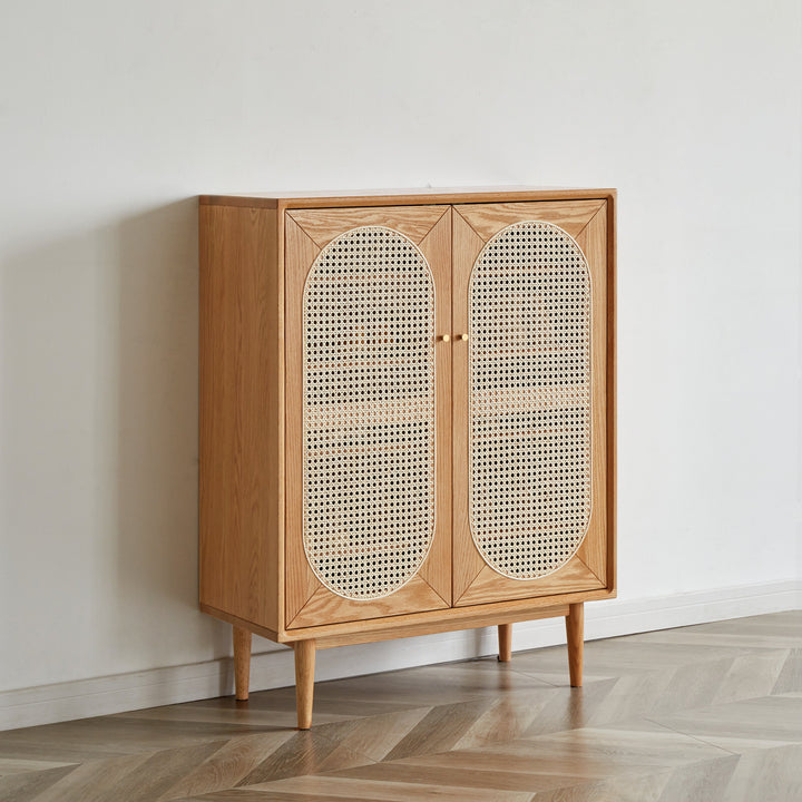 Alwyn Shoe Cabinet Natural Solid Oak color 80cm