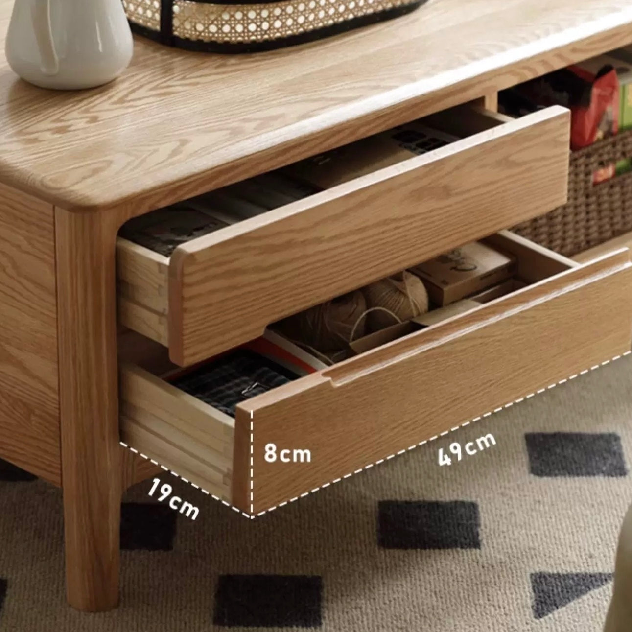 Aspa Coffee Table 135cm Natural Solid Oak