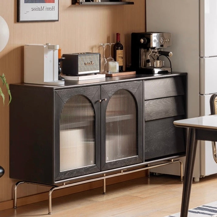 Bamfords Cabinet Black Painted Solid Rubberwood 85cm