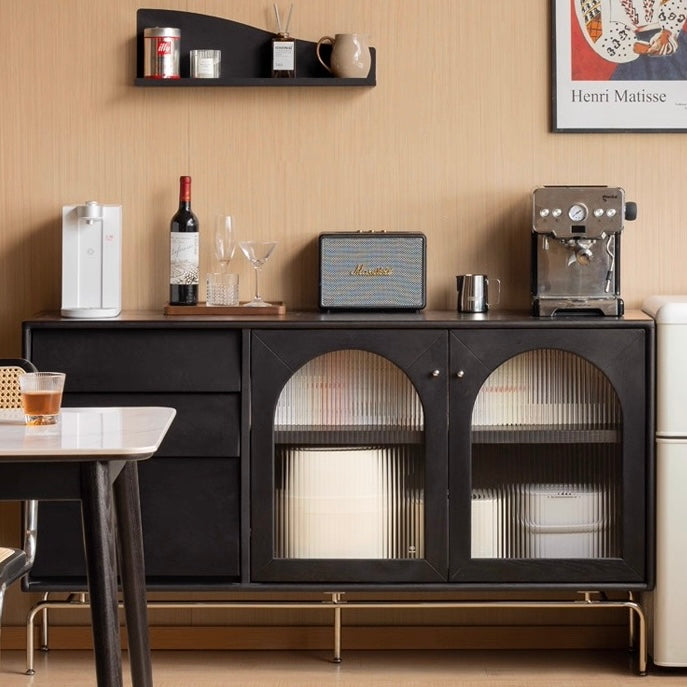 Bamfords Cabinet Black Painted Solid Rubberwood 85cm