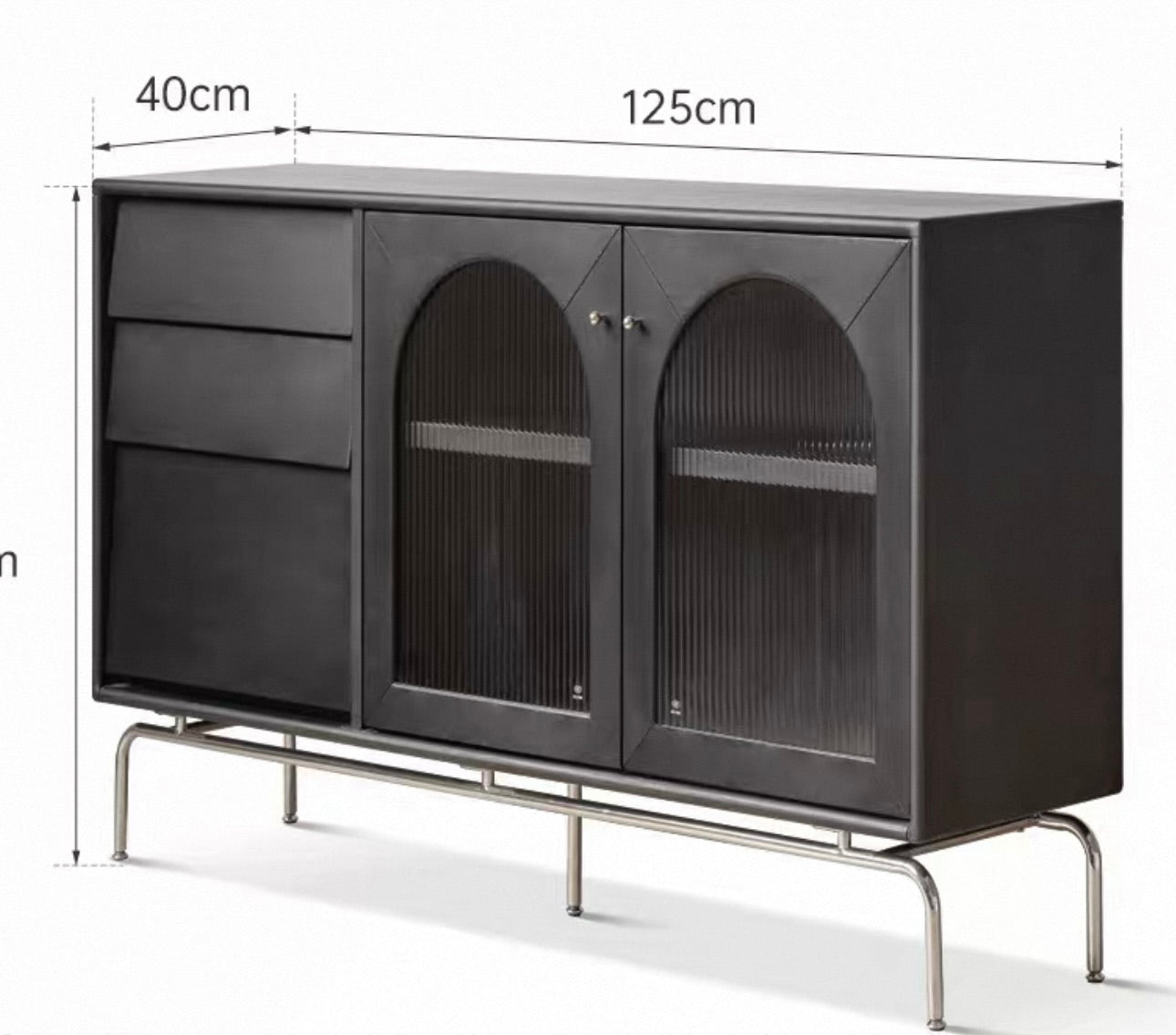 Bamfords Cabinet Black Painted Solid Rubberwood 85cm