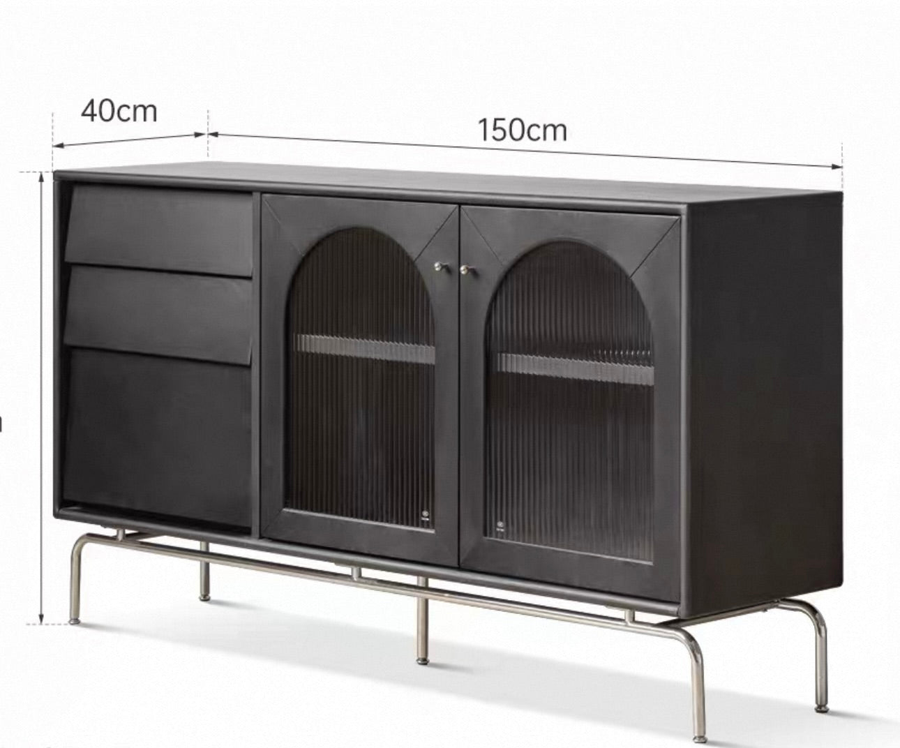 Bamfords Cabinet Black Painted Solid Rubberwood 85cm