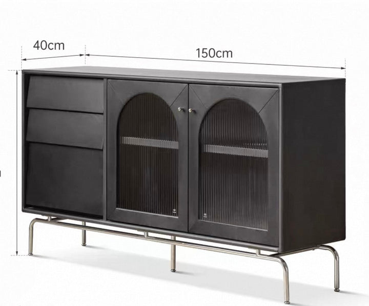 Bamfords Cabinet Black Painted Solid Rubberwood 85cm