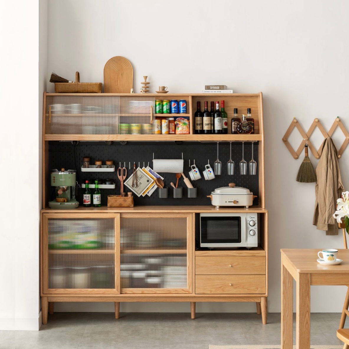 Beili Sideboard Buffet Natural Solid Ash