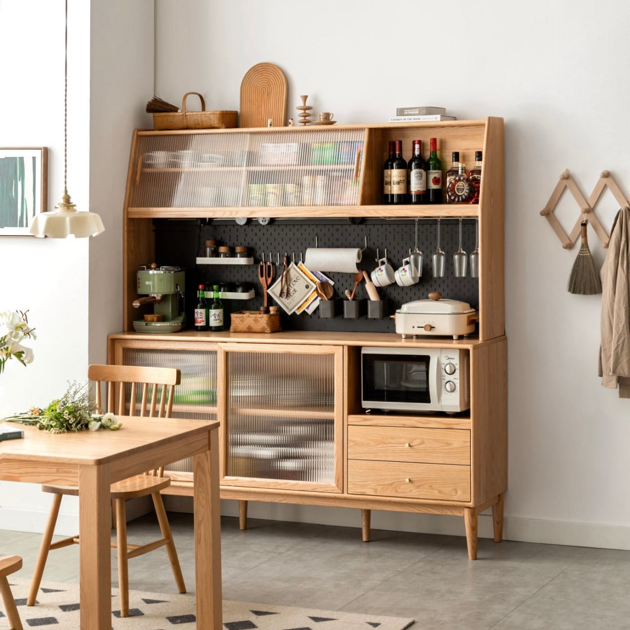Beili Sideboard Buffet Natural Solid Ash