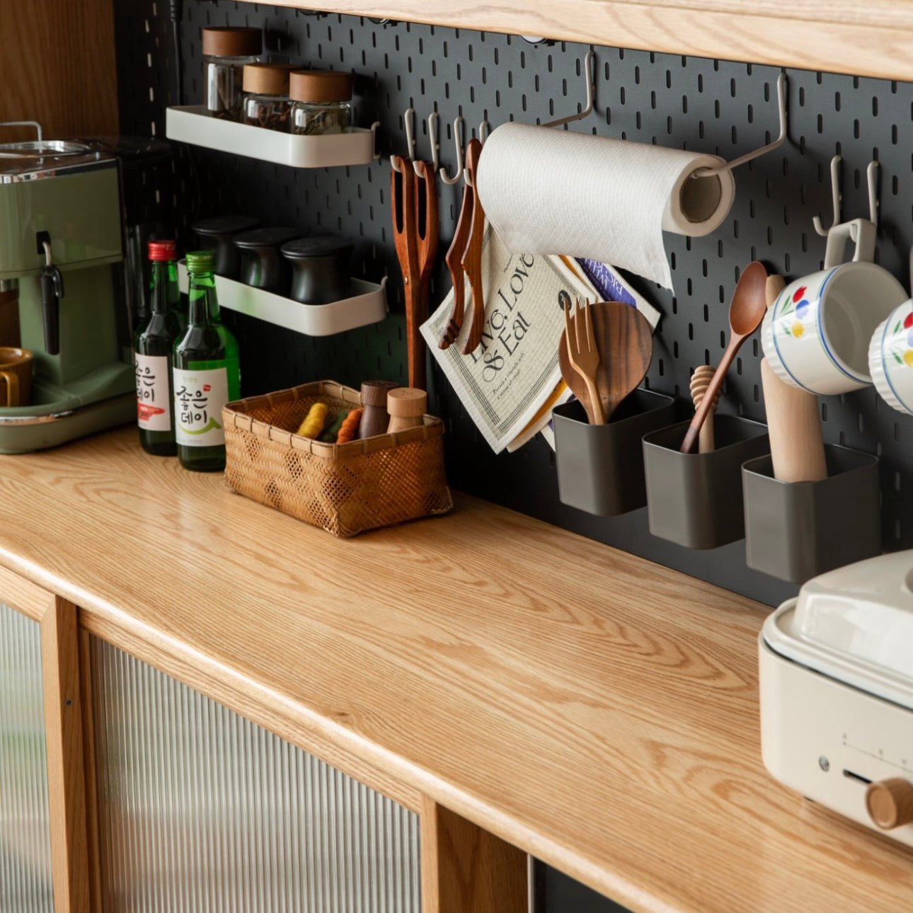 Beili Sideboard Buffet Natural Solid Ash