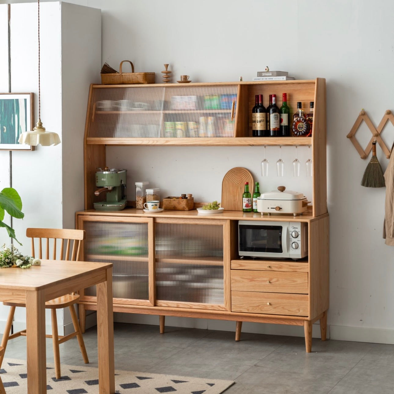 Beili Sideboard Buffet Natural Solid Ash