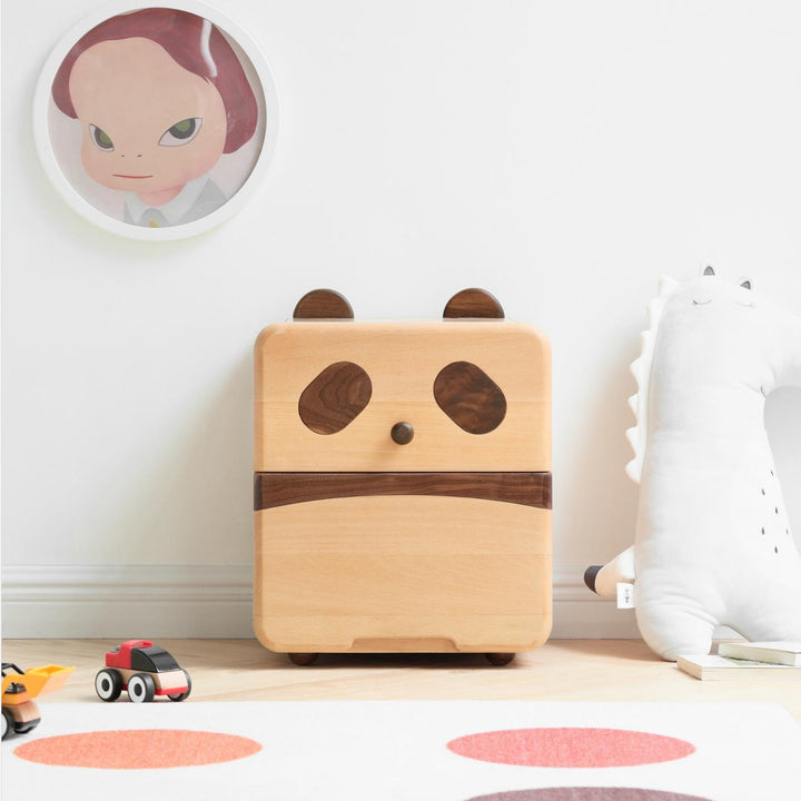 Bell Bedside Table Natural Solid Wood 38cm