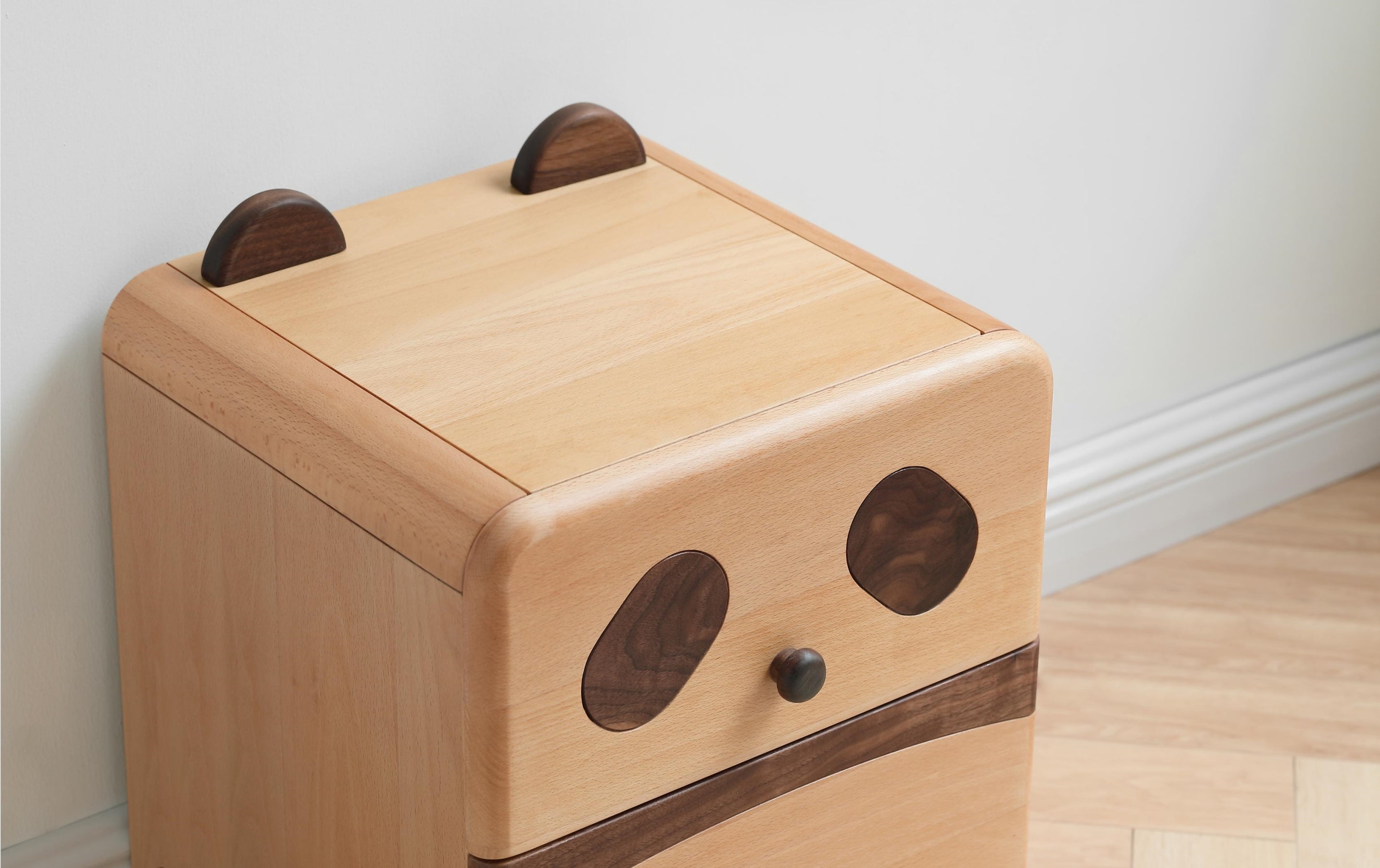 Bell Bedside Table Natural Solid Wood 38cm