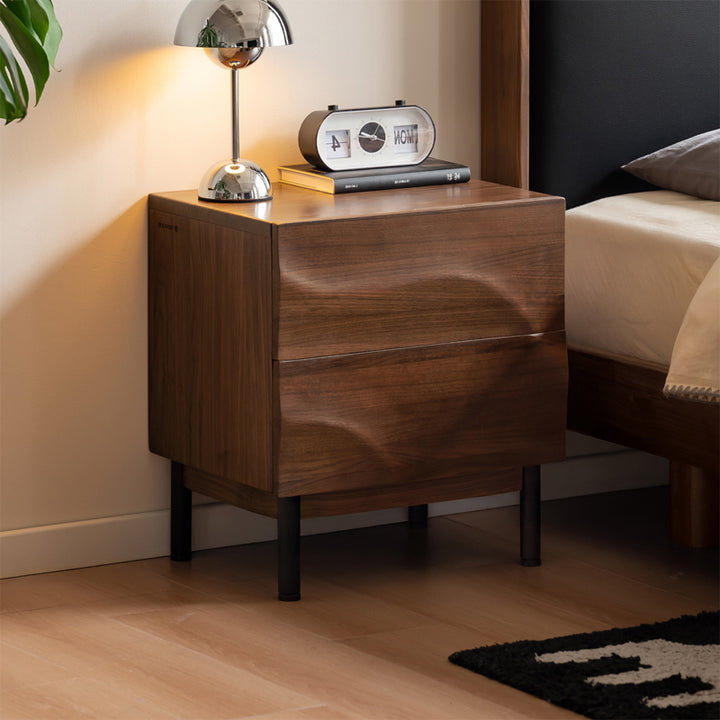 Bellaire Bedside Table Natural Solid Walnut 45cm 