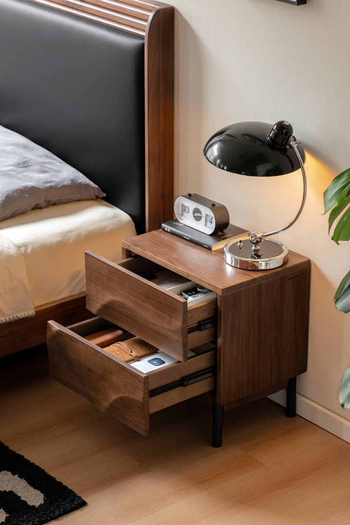 Bellaire Bedside Table Natural Solid Walnut 45cm_2