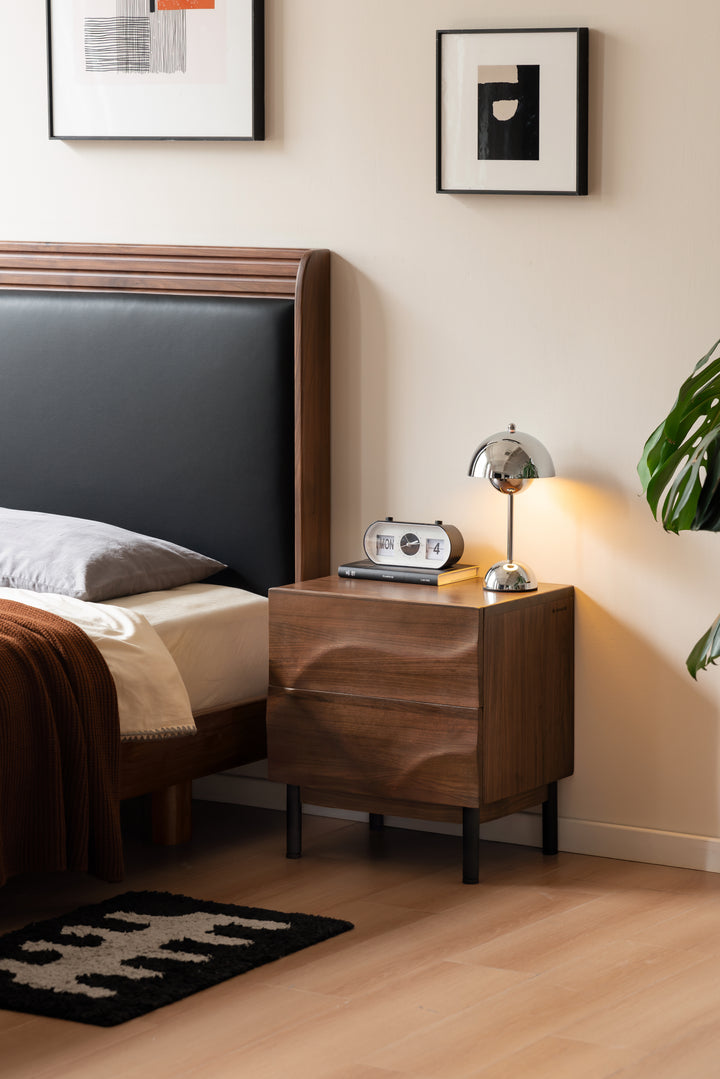 Bellaire Bedside Table Natural Solid Walnut 45cm