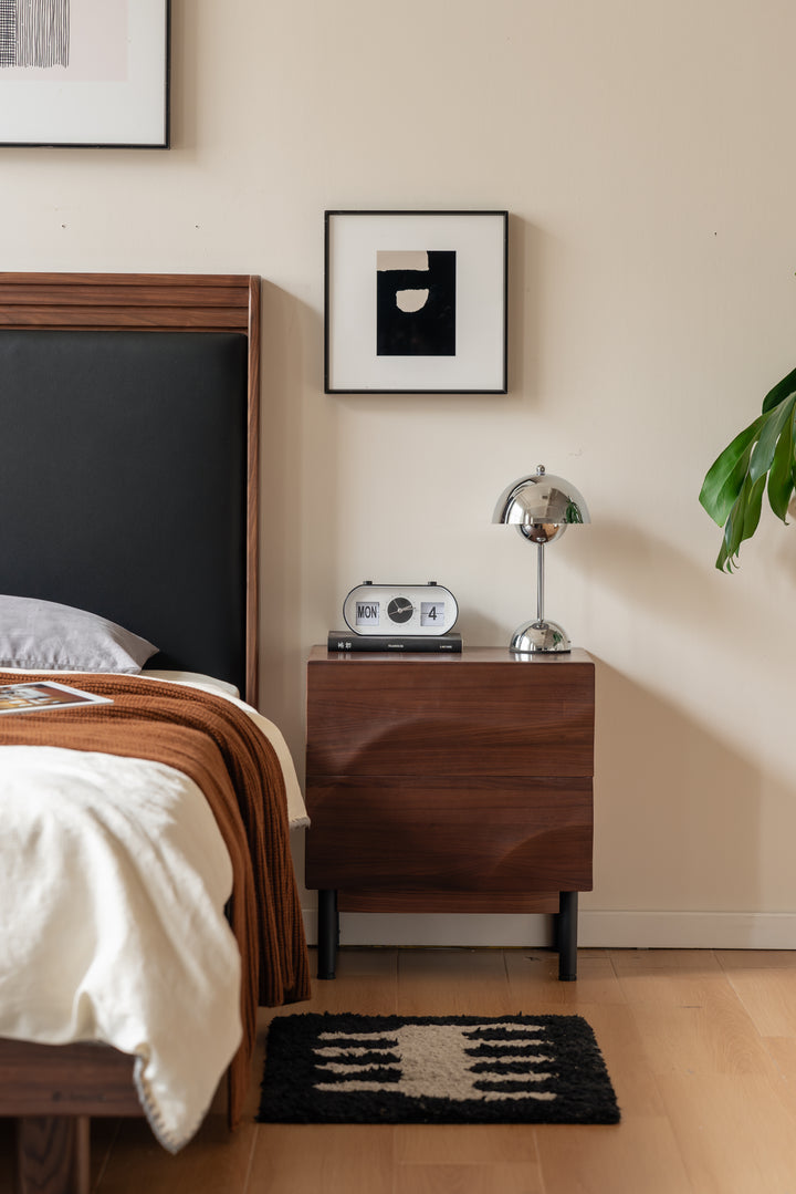 Bellaire Bedside Table Natural Solid Walnut 45cm