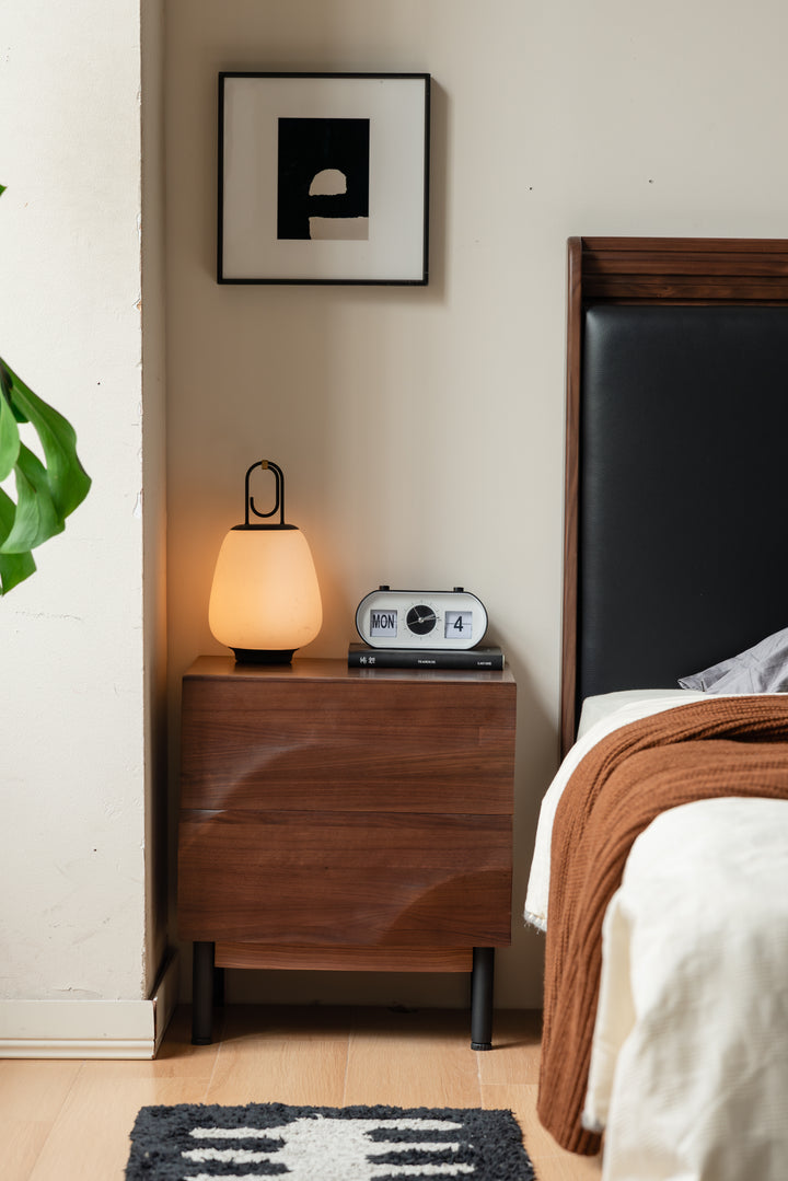 Bellaire Bedside Table Natural Solid Walnut 45cm