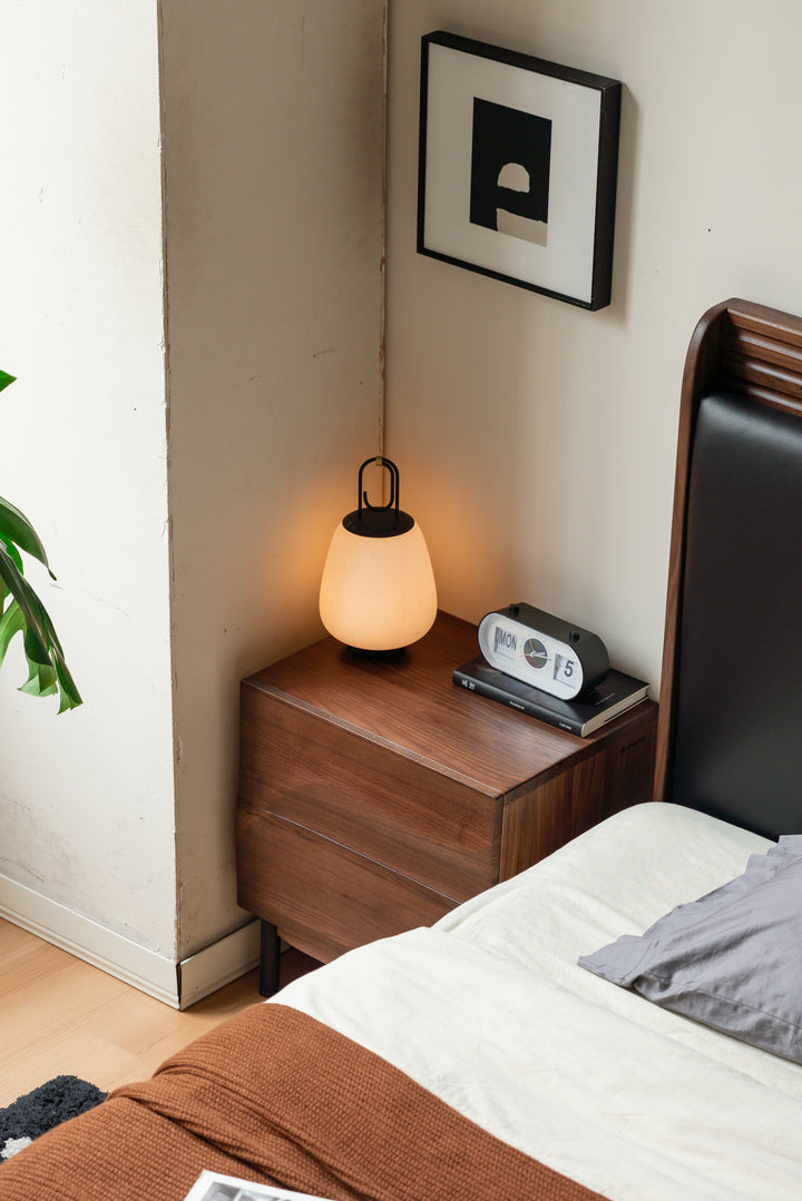 Bellaire Bedside Table Natural Solid Walnut 45cm
