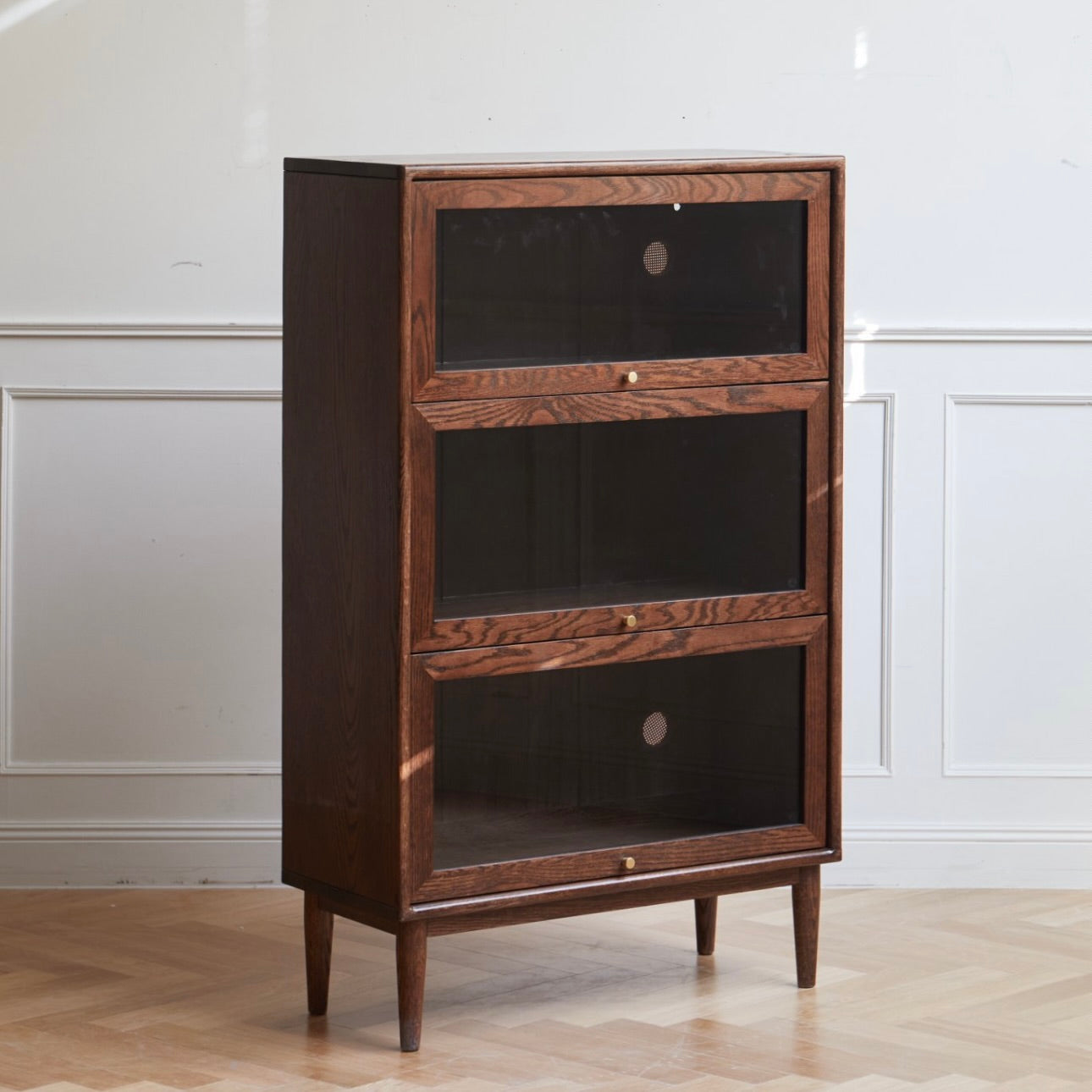Benson Bookcase Oak Stained Walnut Colour 120cm