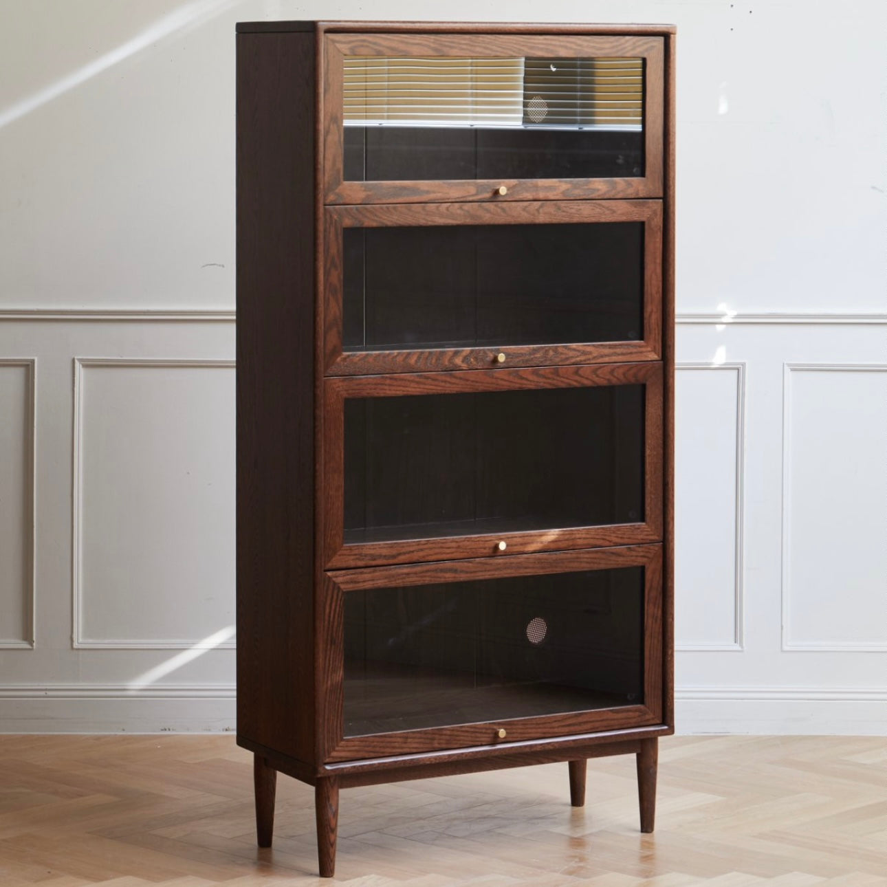 Benson Bookcase Oak Stained Walnut Colour 150cm