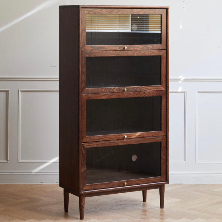 Benson Bookcase Oak Stained Walnut Colour 150cm