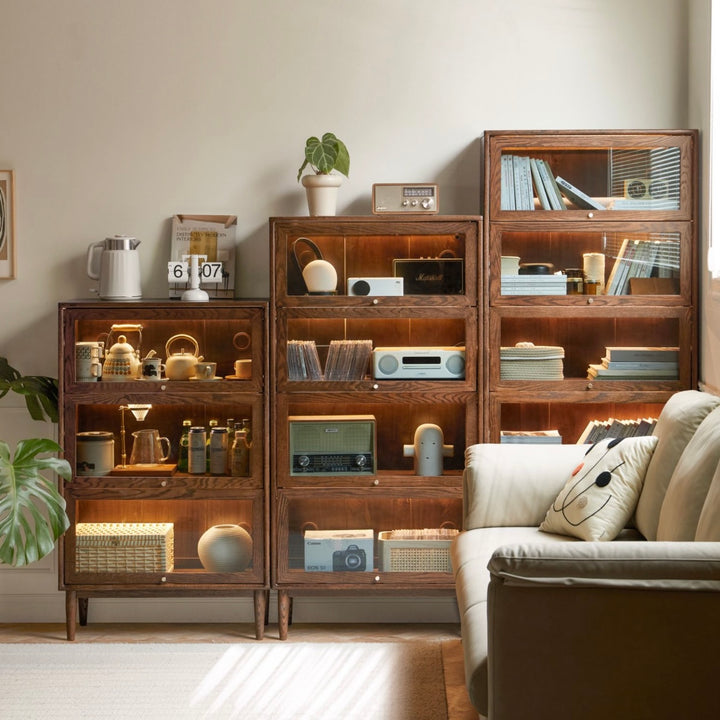 Benson Bookcase Oak Stained Walnut Colour_2