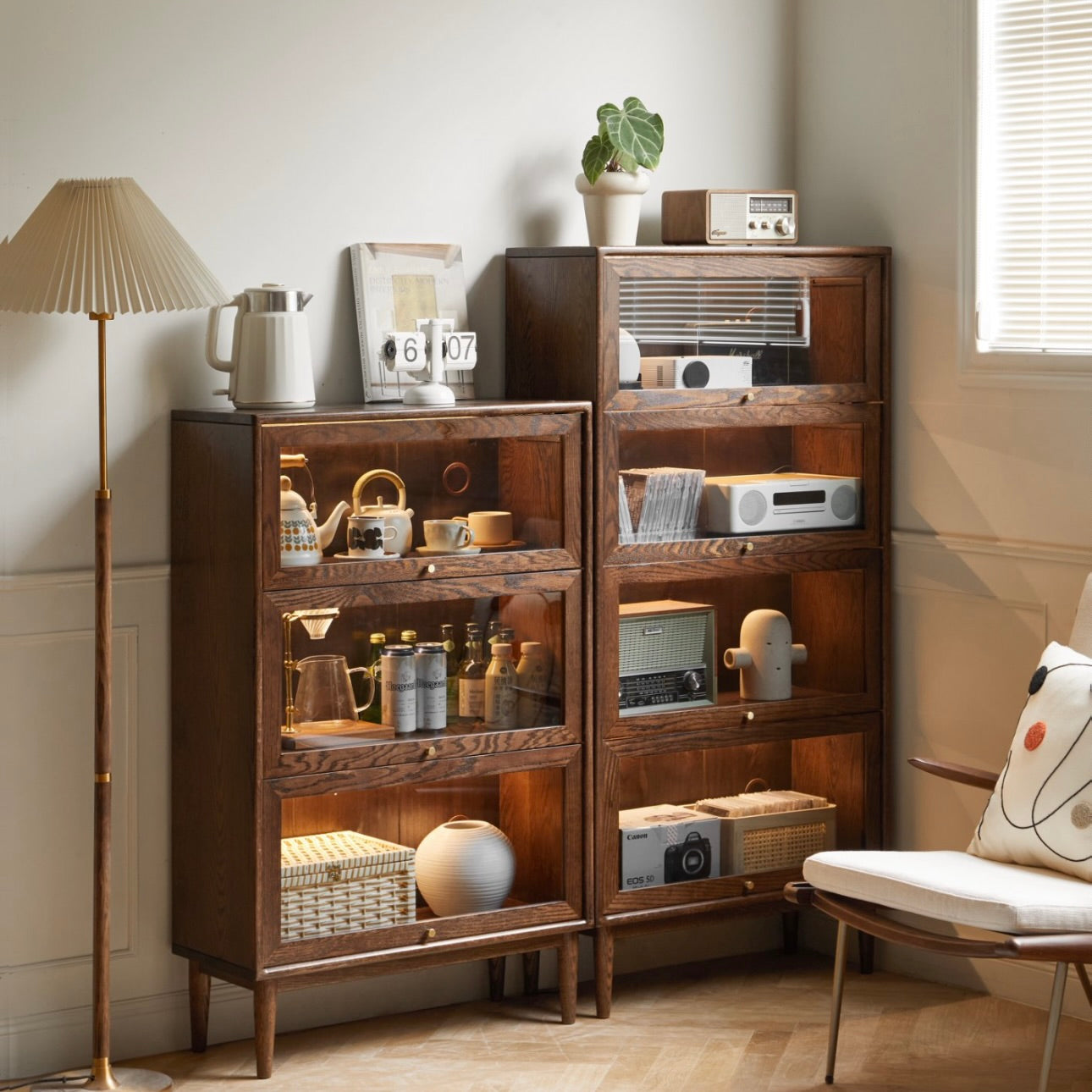 Benson Bookcase Oak Stained Walnut Colour