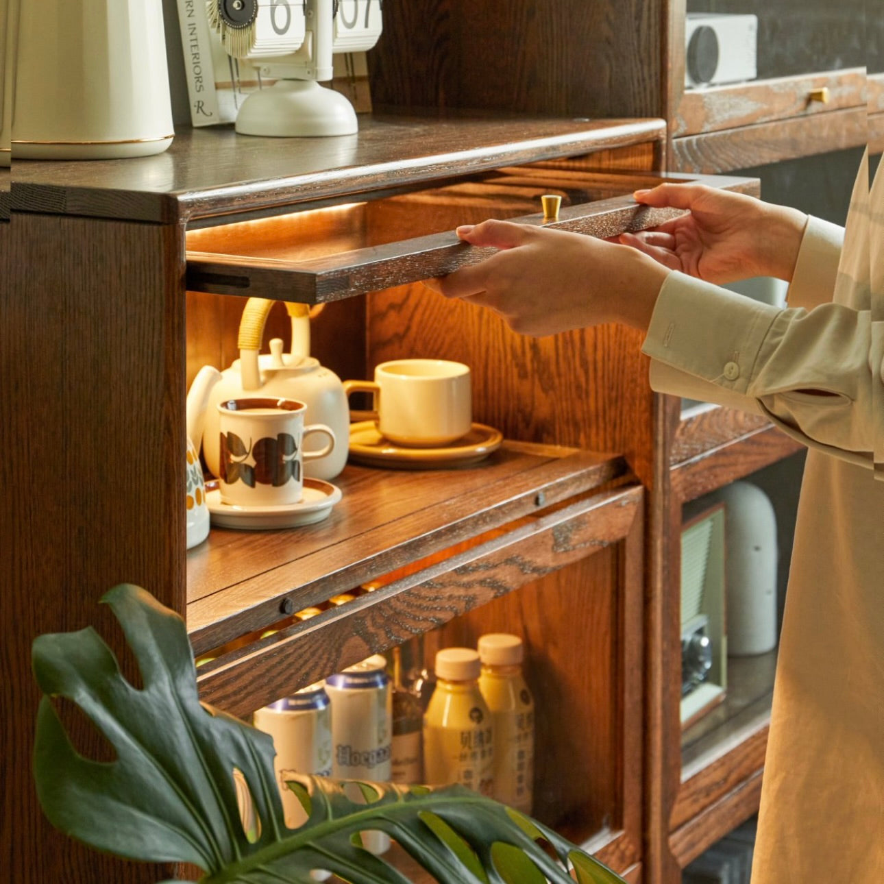 Benson Bookcase Oak Stained Walnut Colour