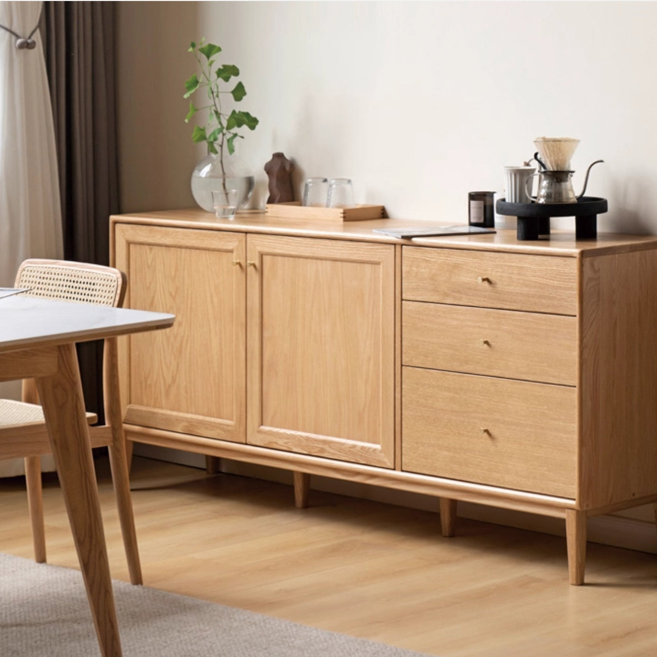 Bolton Cabinet Natural Solid Oak 125cm
