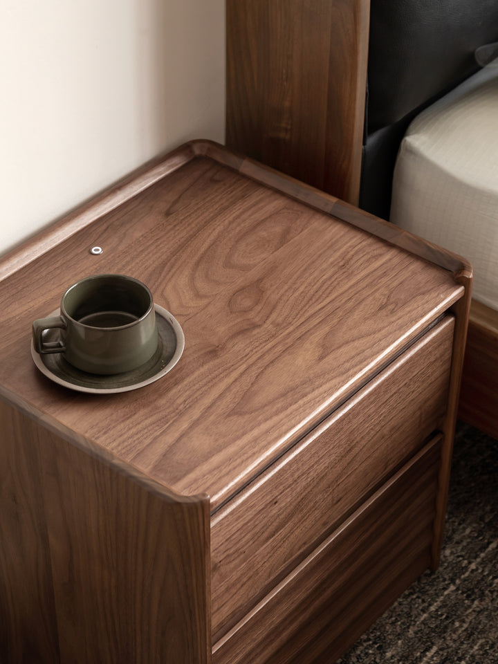 Bowen Bedside Table Natural Solid Walnut 47cm