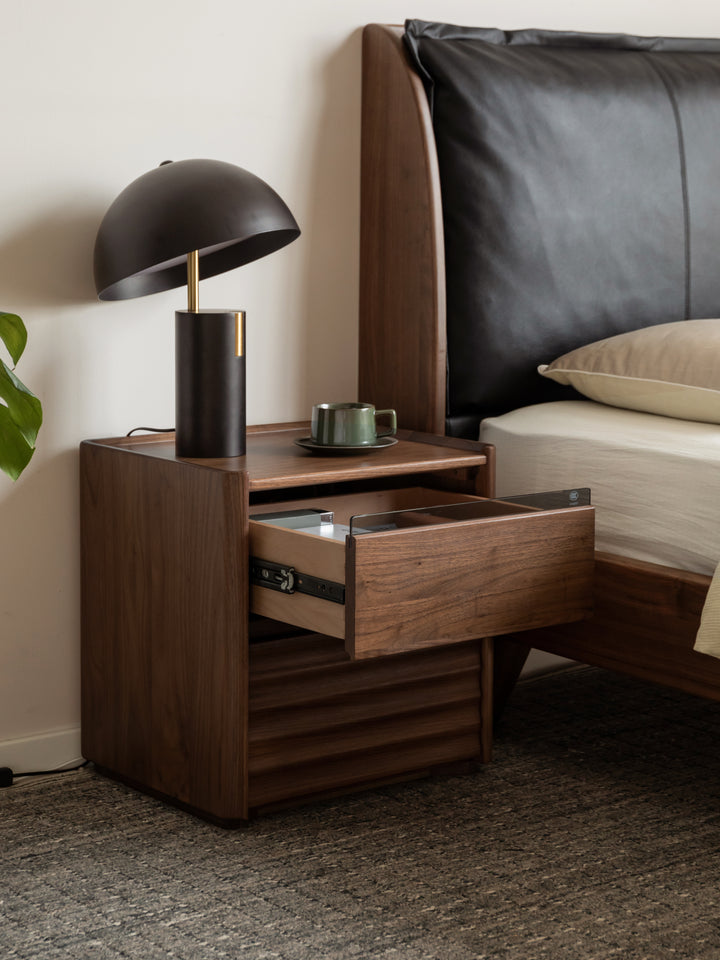 Bowen Bedside Table Natural Solid Walnut 47cm
