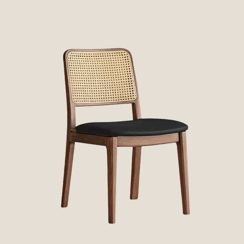 Bruce Chair Oak Stained Walnut Colour-Black Seat