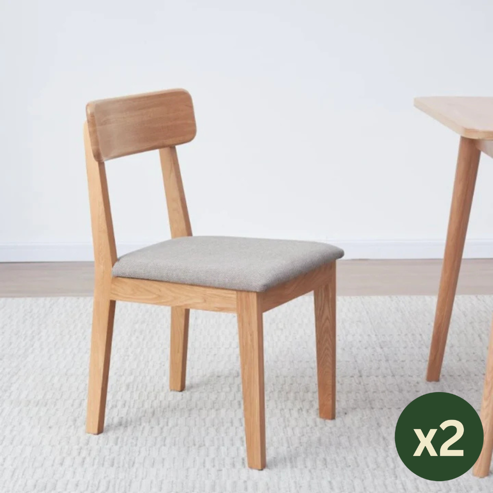 Cadby Chair Natural Solid Oak 78cm ( x2 Chair Packs)