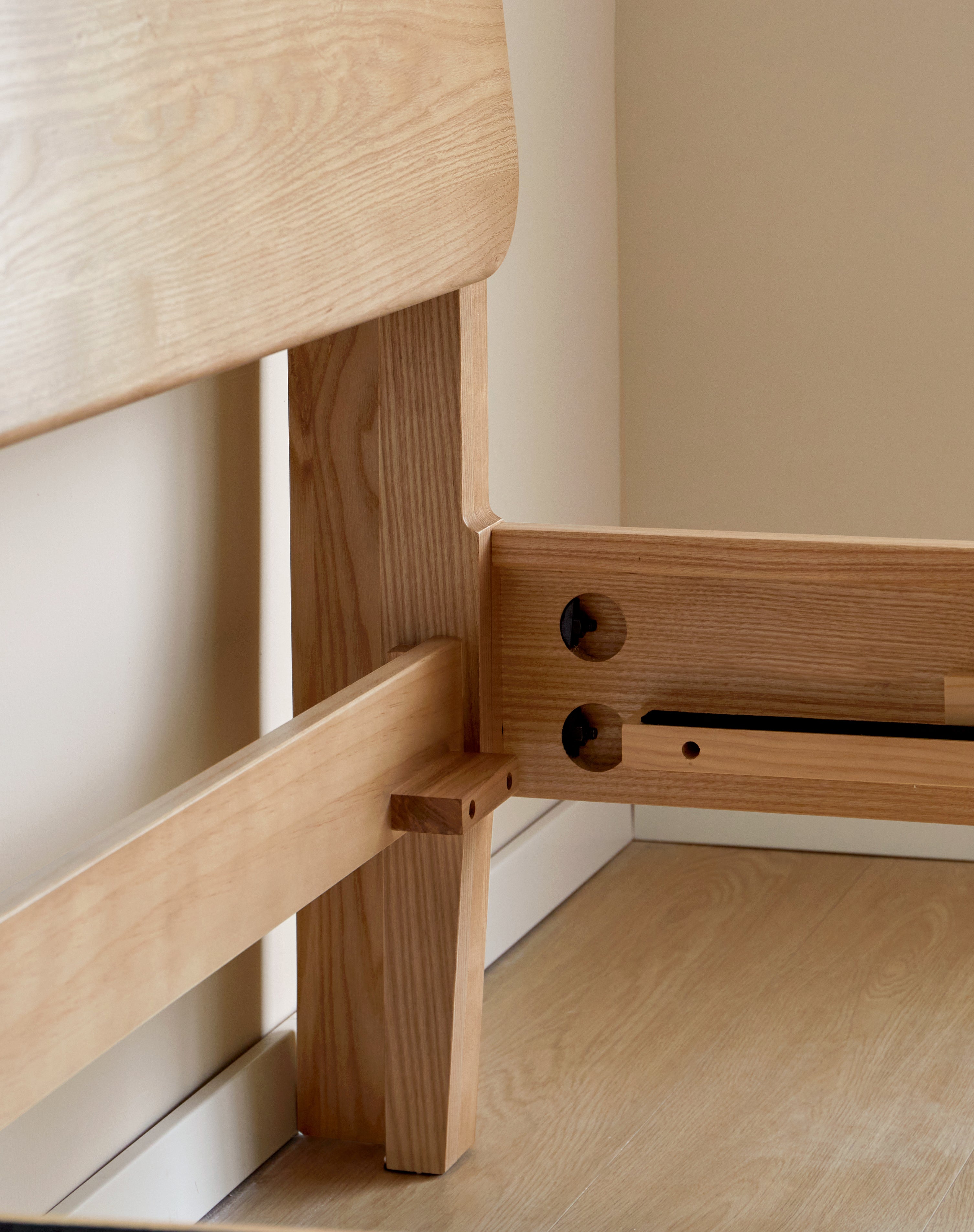 Carroll Double Size Bed Natural Solid Ash