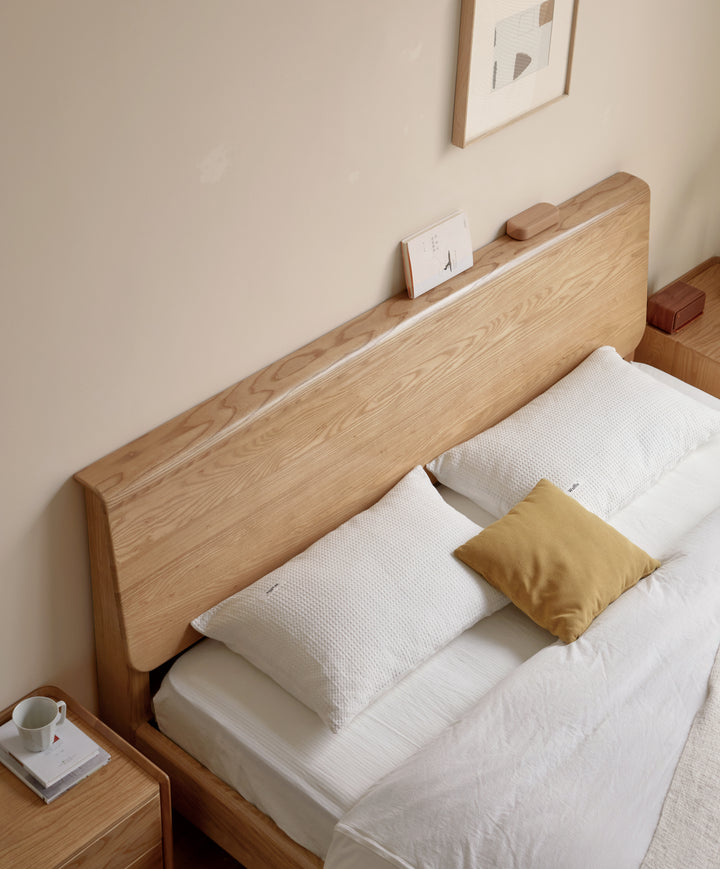 Carroll Double Size Bed Natural Solid Ash