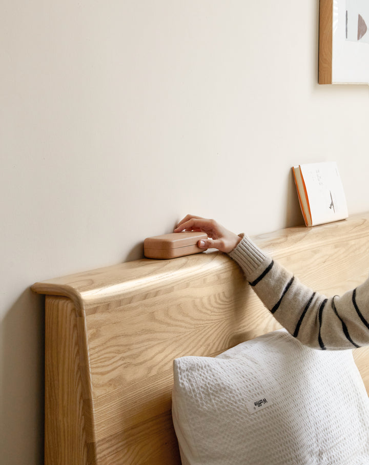 Carroll Double Size Bed Natural Solid Ash