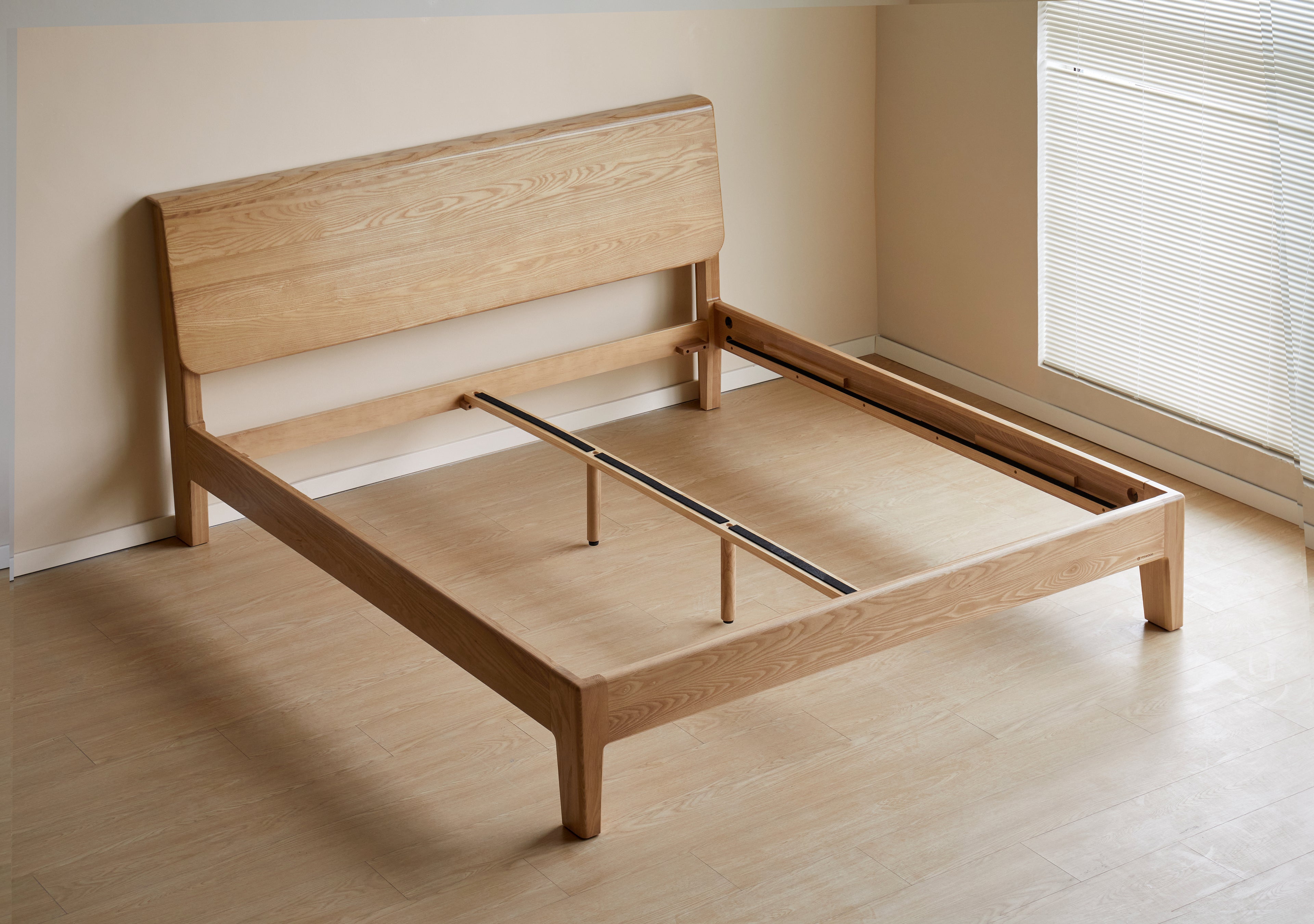 Carroll Double Size Bed Natural Solid Ash