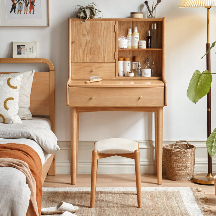 Celia Dressing Table Natural Solid Oak 126cm