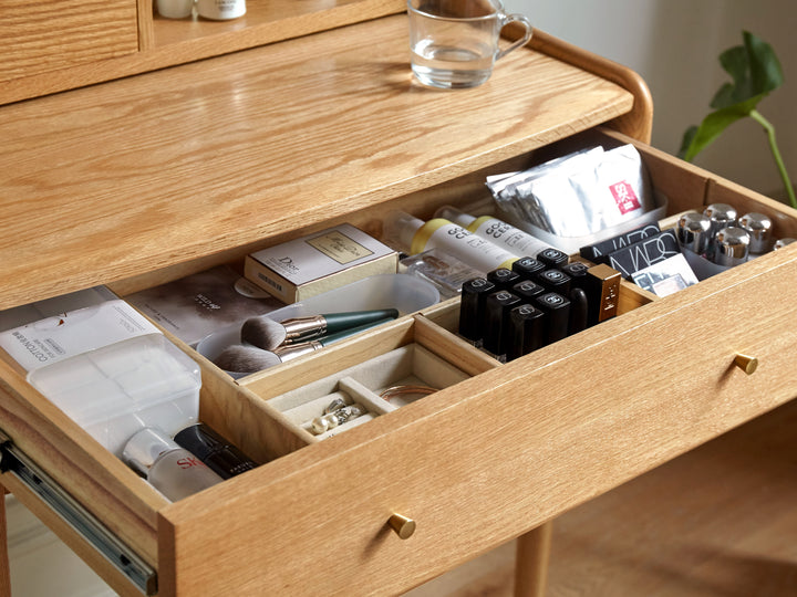Celia Dressing Table Natural Solid Oak 126cm