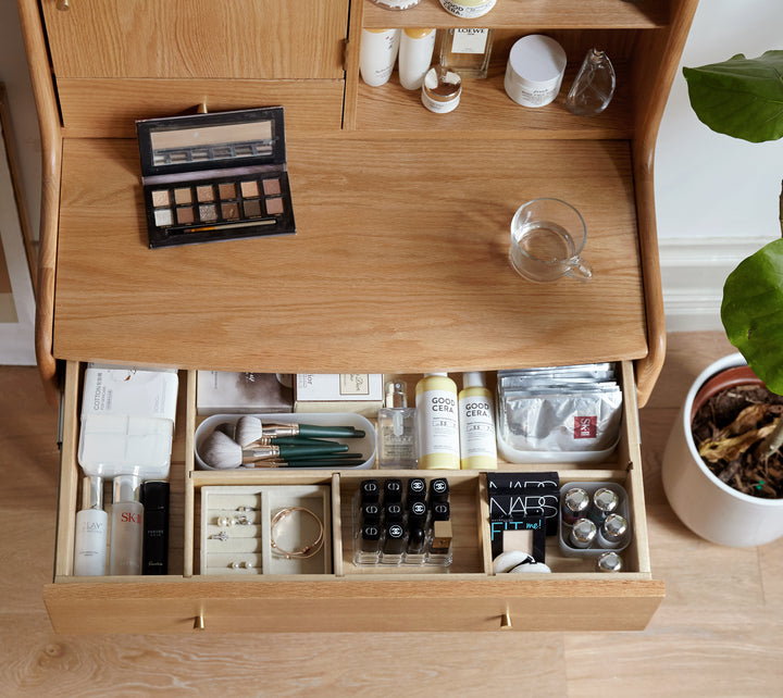 Celia Dressing Table Natural Solid Oak 126cm