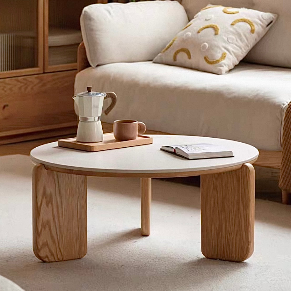 Como Coffee Table 80cm+45cm Natural Solid Oak