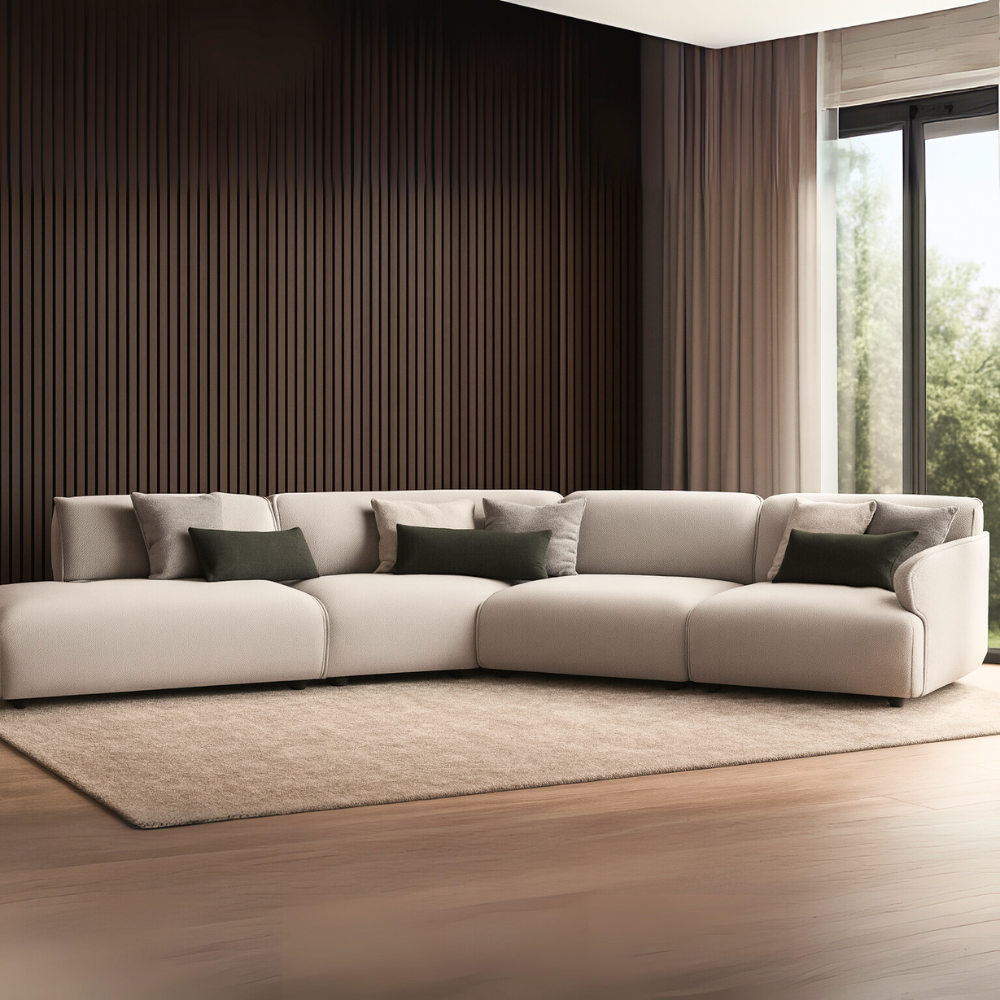 Dalia Fabric Corner Sofa-Misty Grey