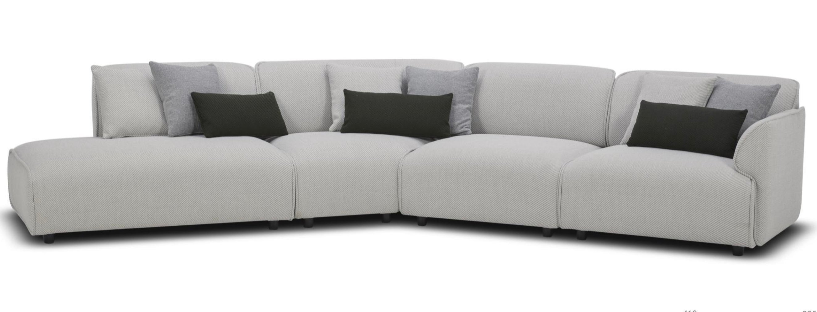 Dalia Fabric Corner Sofa-Misty Grey