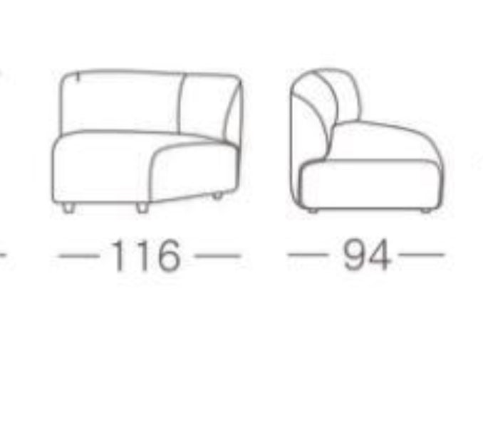 Dalia Fabric Corner Sofa-Misty Grey